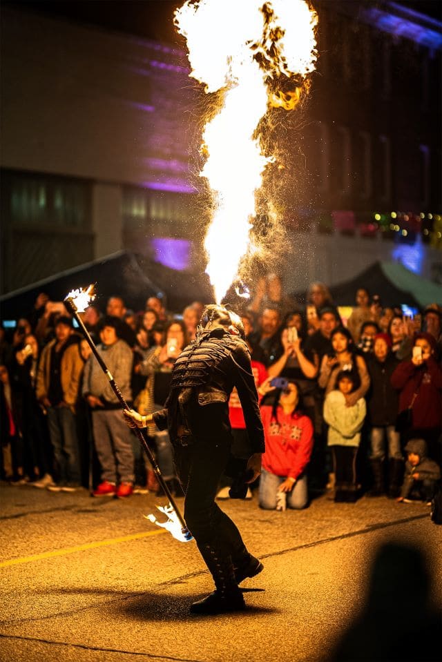 mexican fire performer to connect with the ancestors for day of the dead